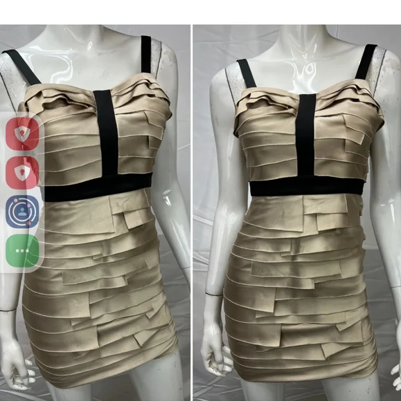 Bebe Layered Satin Bodycon Cocktail Lucca Strips Purple Sheath Dress Size Small - Picture 7 of 12